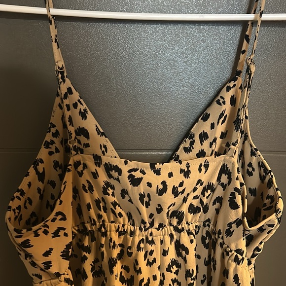 A New Day Tan and Black Leopard Print Spaghetti Strap Sundress - Picture 4 of 7